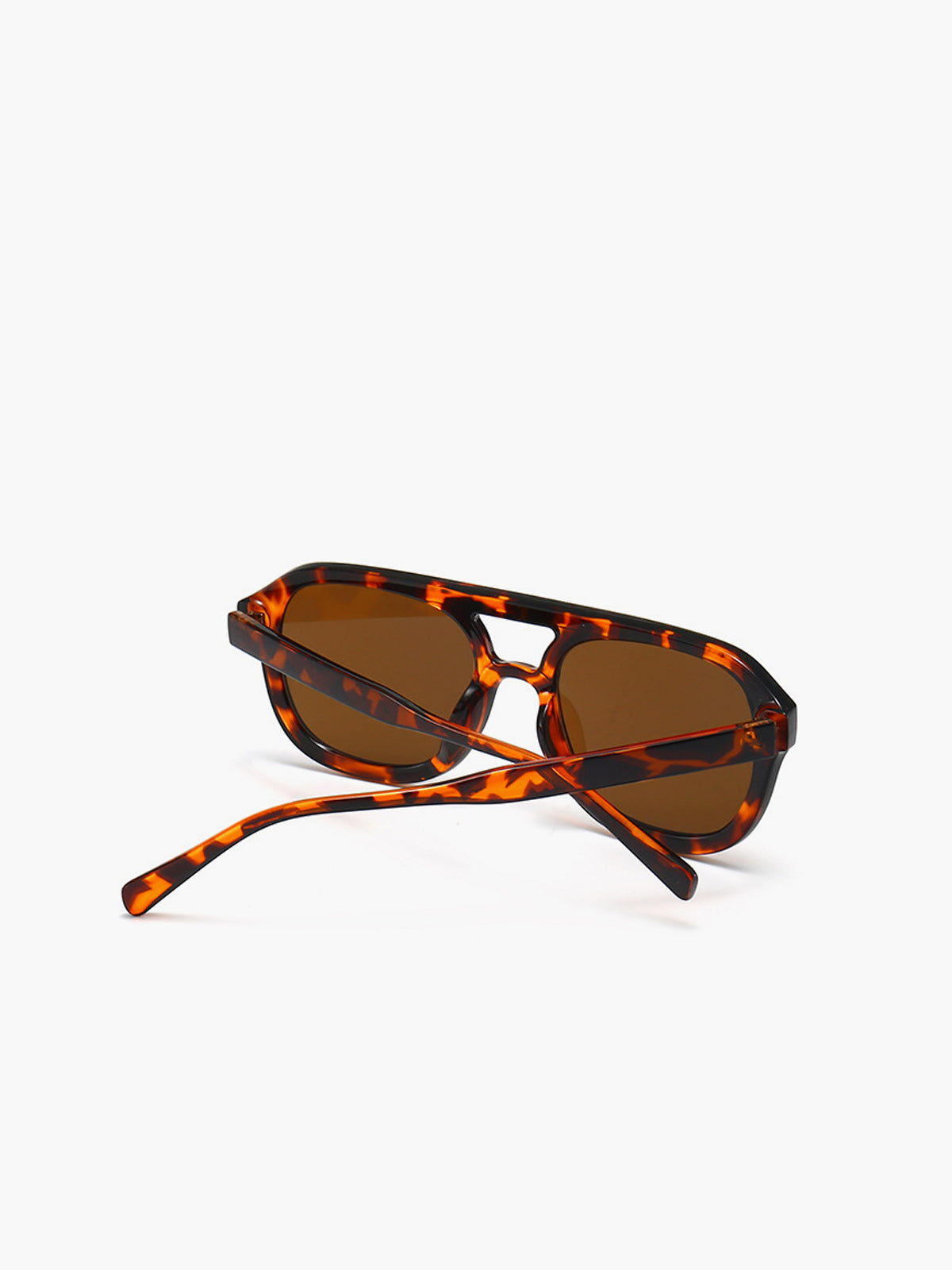 Rechthoekige Zonnebril Dames met Tortoise Montuur en UV400 - Bruin - Maelen