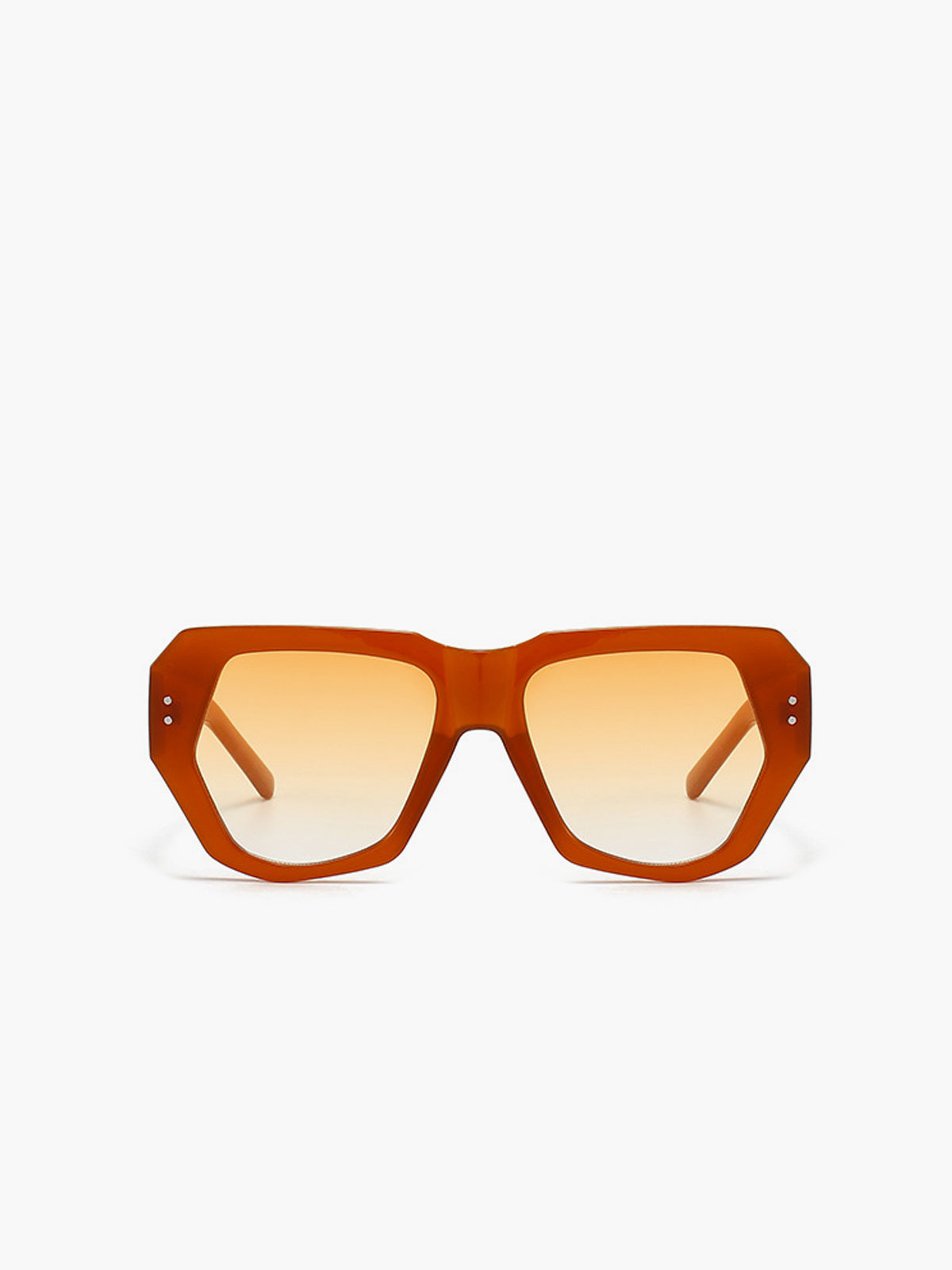 Oversized Zonnebril Dames met Dik Oranje Montuur en UV400 - Oranje - Maelen