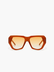 Oversized Zonnebril Dames met Dik Oranje Montuur en UV400 - Oranje - Maelen