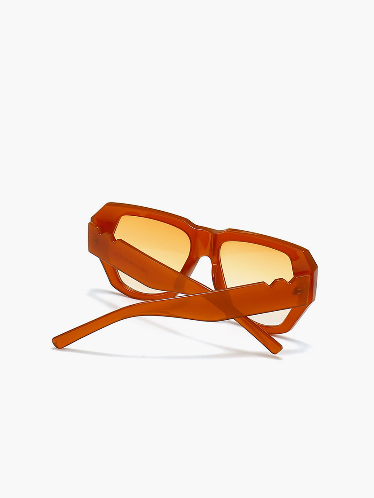 Oversized Zonnebril Dames met Dik Oranje Montuur en UV400 - Oranje - Maelen