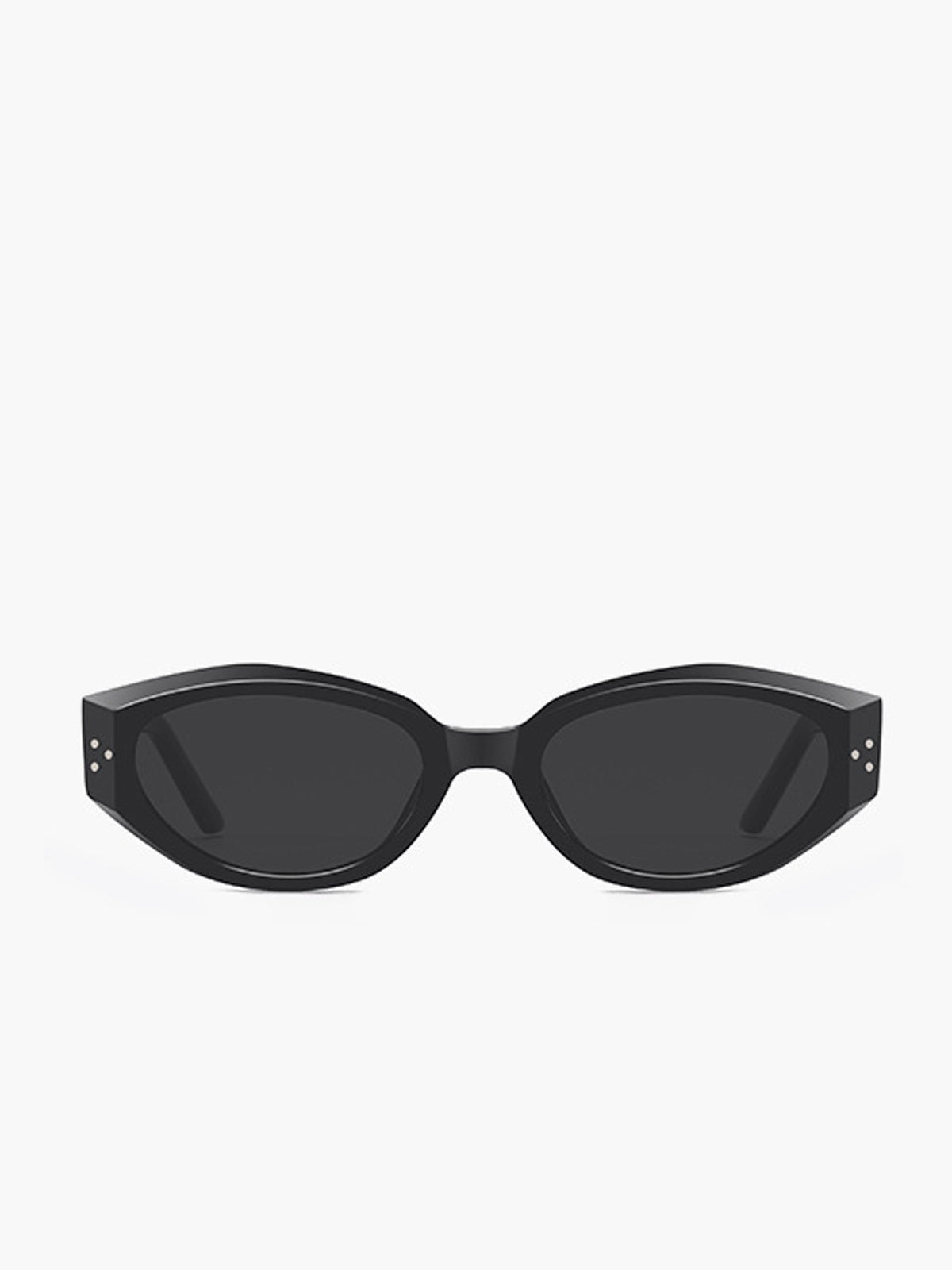 Smalle Ovale Dames Zonnebril met Zwart Minimalistisch Design en UV-bescherming - Maelen