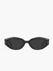 Smalle Ovale Dames Zonnebril met Zwart Minimalistisch Design en UV-bescherming - Maelen