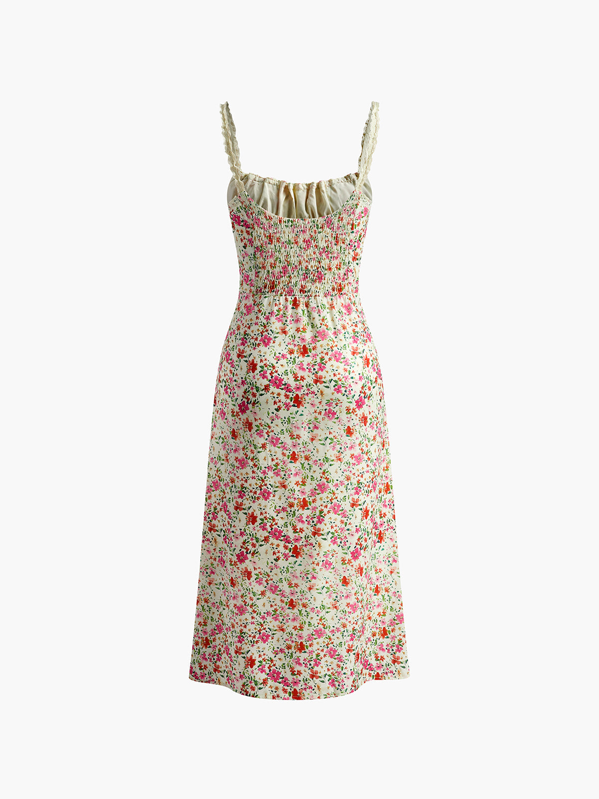 Bloemen Midi Jurk Dames met V-Hals en Smalle Bandjes - Giulia Bellamore