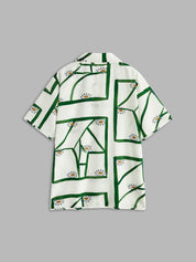 Dames linnen set met blouse en korte broek met print - Valentina Romano