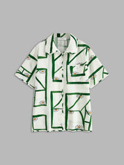 Dames linnen set met blouse en korte broek met print - Valentina Romano