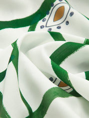 Dames linnen set met blouse en korte broek met print - Valentina Romano