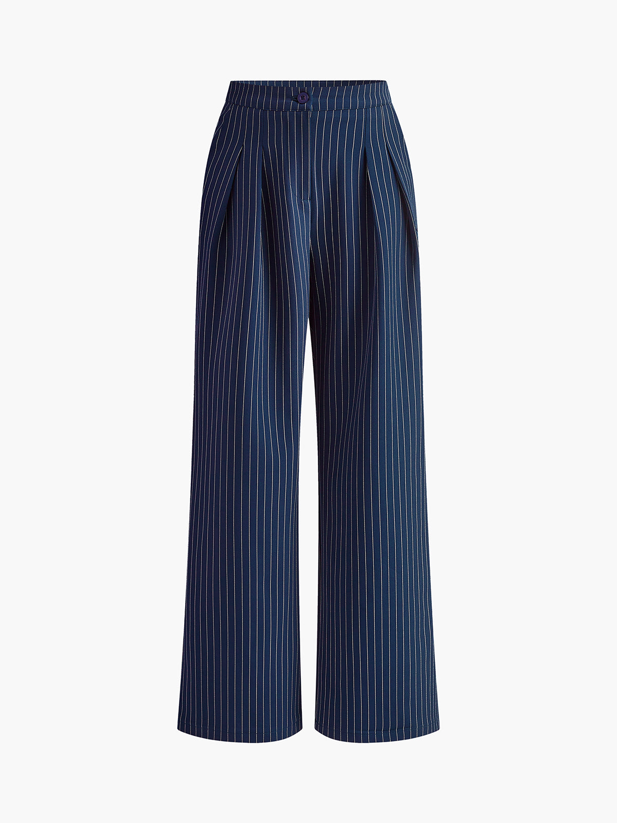 Hedy | Gestreepte Wide-Leg Damesbroek met Hoge Taille - Elegant, Kantoorklaar en Comfortabel - Marine