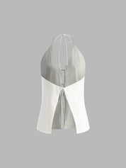 Katoenen Linnen Set met Haltertop en Korte Broek - Alessia Bellamore