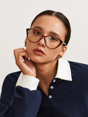Cat Eye Computerbril Dames met Tortoise Montuur en Blauwlichtfilter - Bruin - Maelen