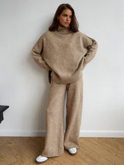 Gebreide Set Dames | Baggy Coltrui en Broek met Stretch - Alessia Fiora
