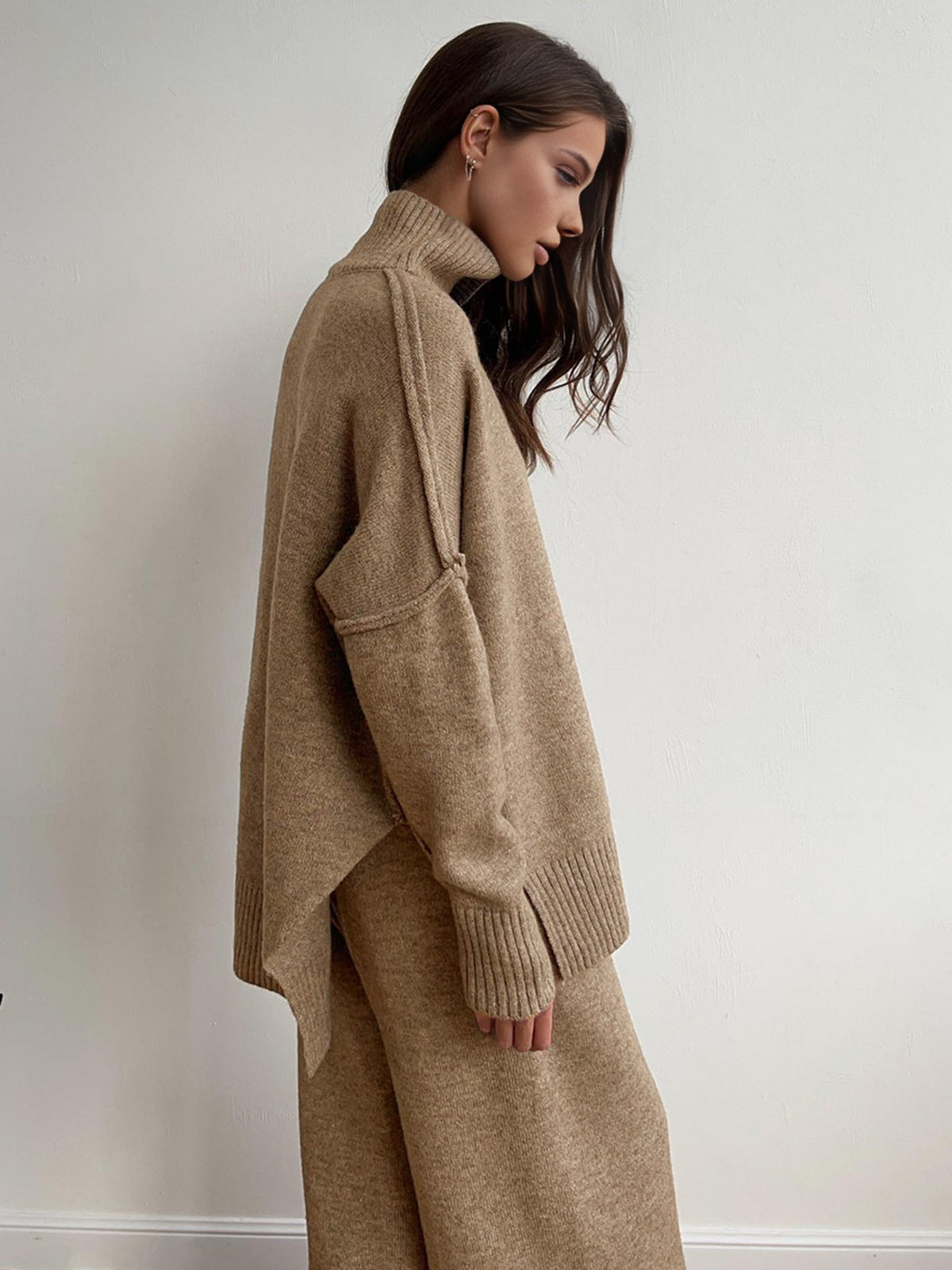 Gebreide Set Dames | Baggy Coltrui en Broek met Stretch - Alessia Fiora