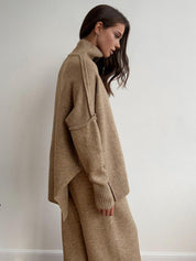 Gebreide Set Dames | Baggy Coltrui en Broek met Stretch - Alessia Fiora
