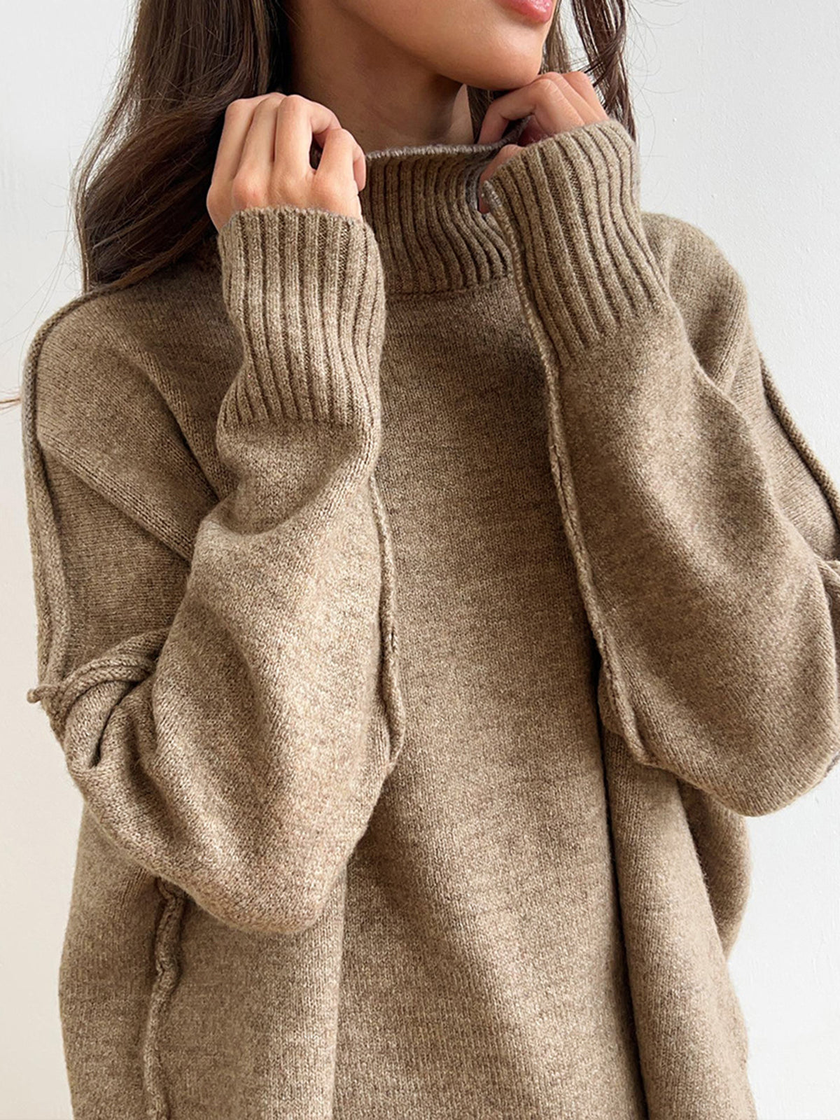 Gebreide Set Dames | Baggy Coltrui en Broek met Stretch - Alessia Fiora
