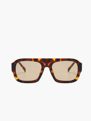 Aviator Zonnebril Dames met Tortoise Montuur en UV400 - Bruin / Zwart - Maelen