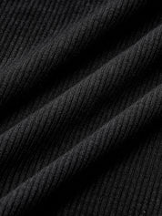 Dames Longsleeve Geribd Top Pijpnaad Detail Aansluitend - Zwart / Wit / Navy - Maelen
