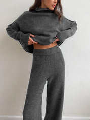 Gebreide Set Dames | Baggy Coltrui en Broek met Stretch - Alessia Fiora