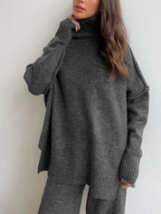 Gebreide Set Dames | Baggy Coltrui en Broek met Stretch - Alessia Fiora