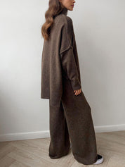 Gebreide Set Dames | Baggy Coltrui en Broek met Stretch - Alessia Fiora