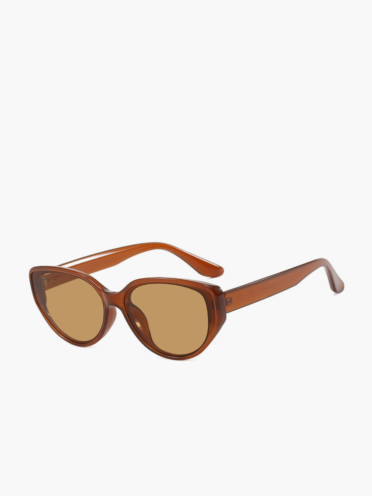 Amberkleurige Cat-Eye Zonnebril met Bruine Lenzen, Dames - Maelen