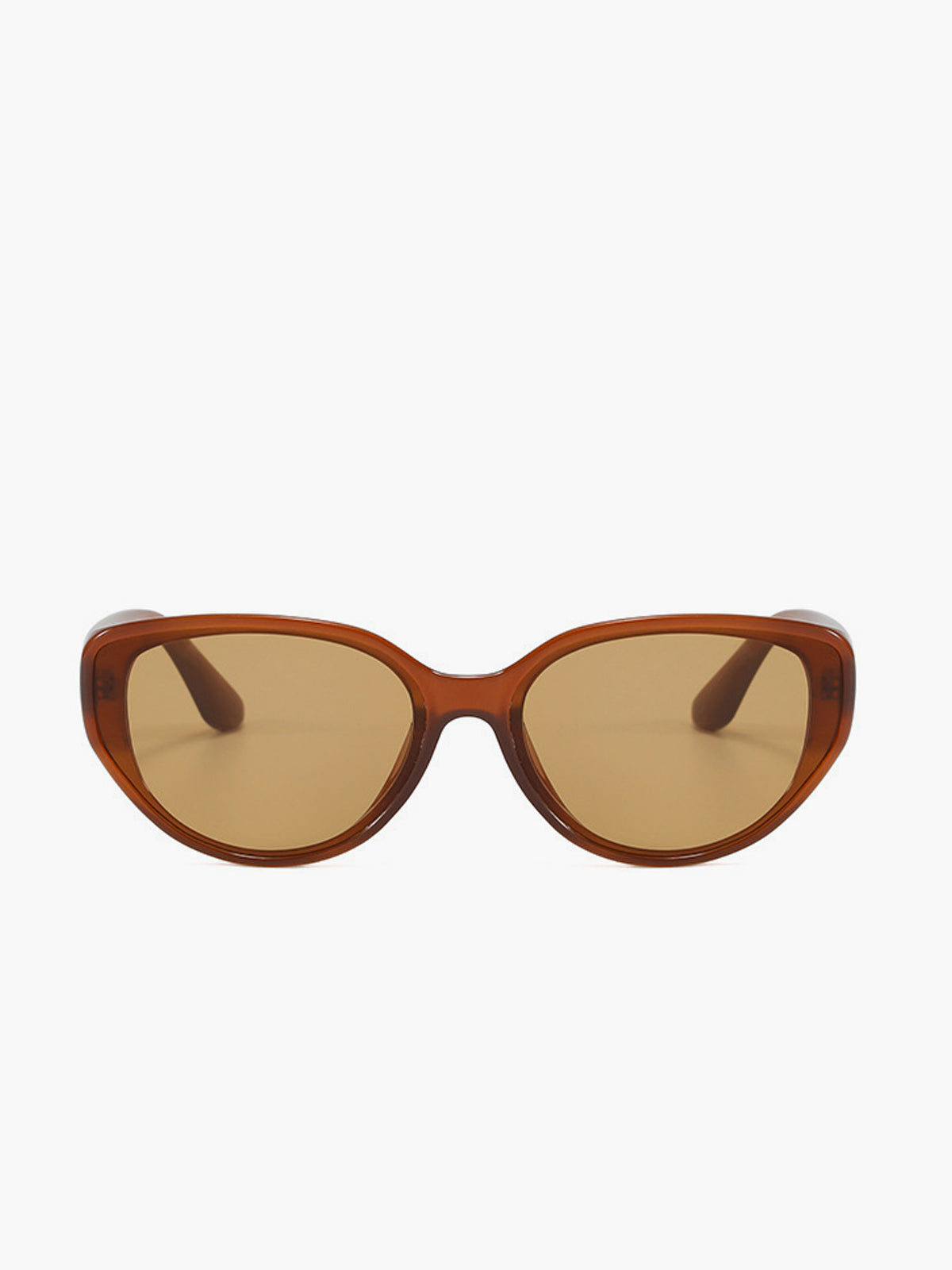 Amberkleurige Cat-Eye Zonnebril met Bruine Lenzen, Dames - Maelen