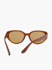 Amberkleurige Cat-Eye Zonnebril met Bruine Lenzen, Dames - Maelen