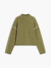 Oversized Trui Dames | Gebreide Trui met Opstaande Kraag - Valentina Romano