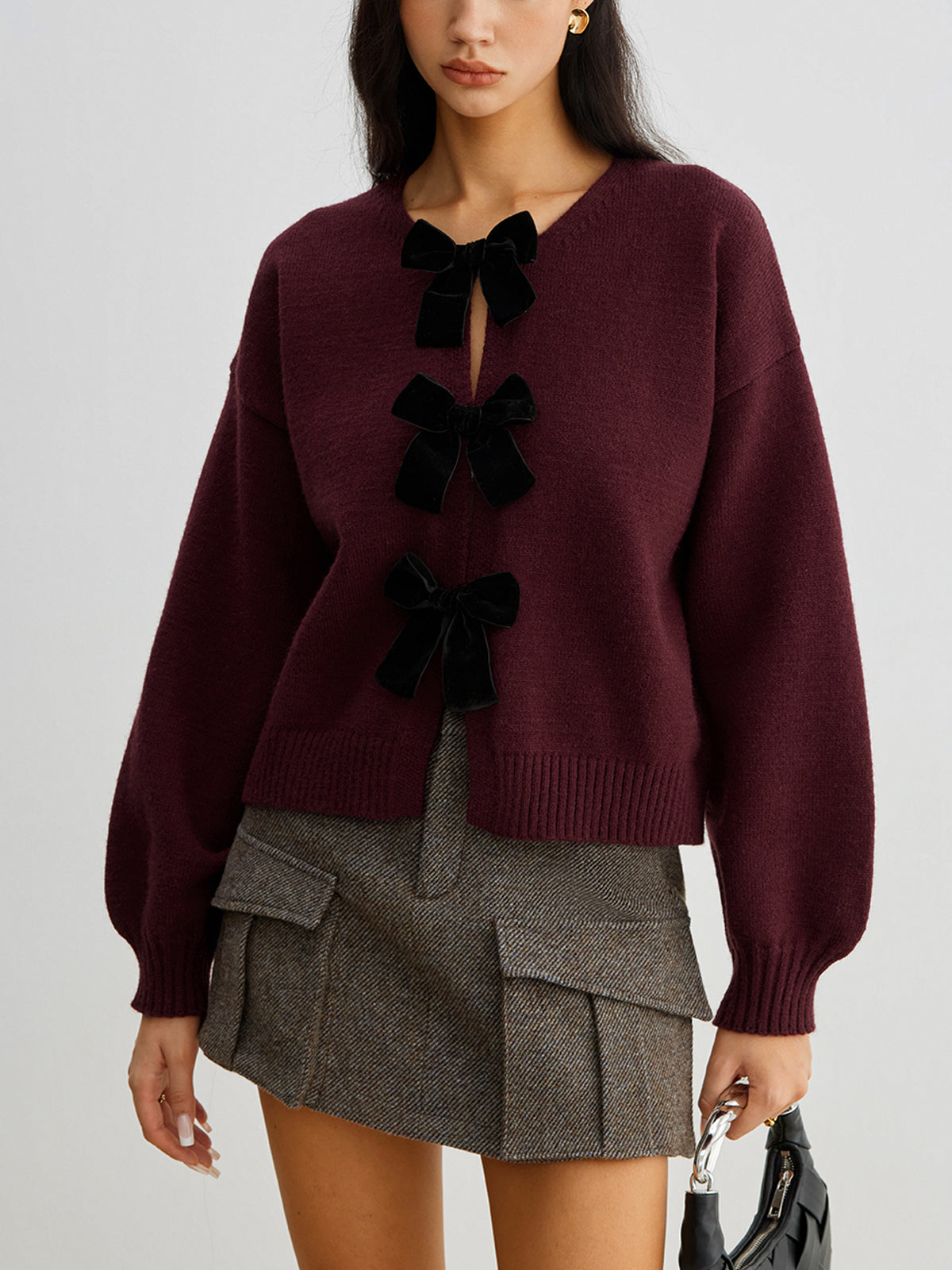 Dames trui met strikdetails en lange mouwen - Valentina Belluci