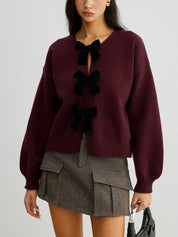 Dames trui met strikdetails en lange mouwen - Valentina Belluci
