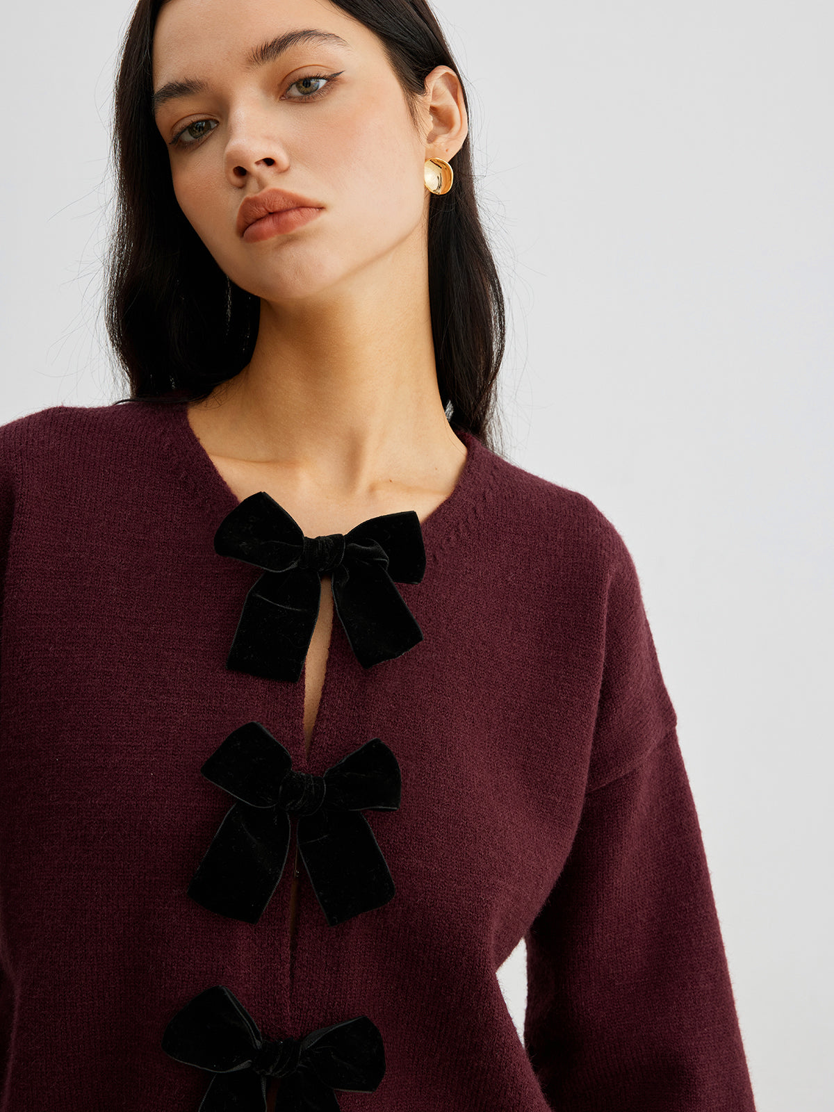Dames trui met strikdetails en lange mouwen - Valentina Belluci