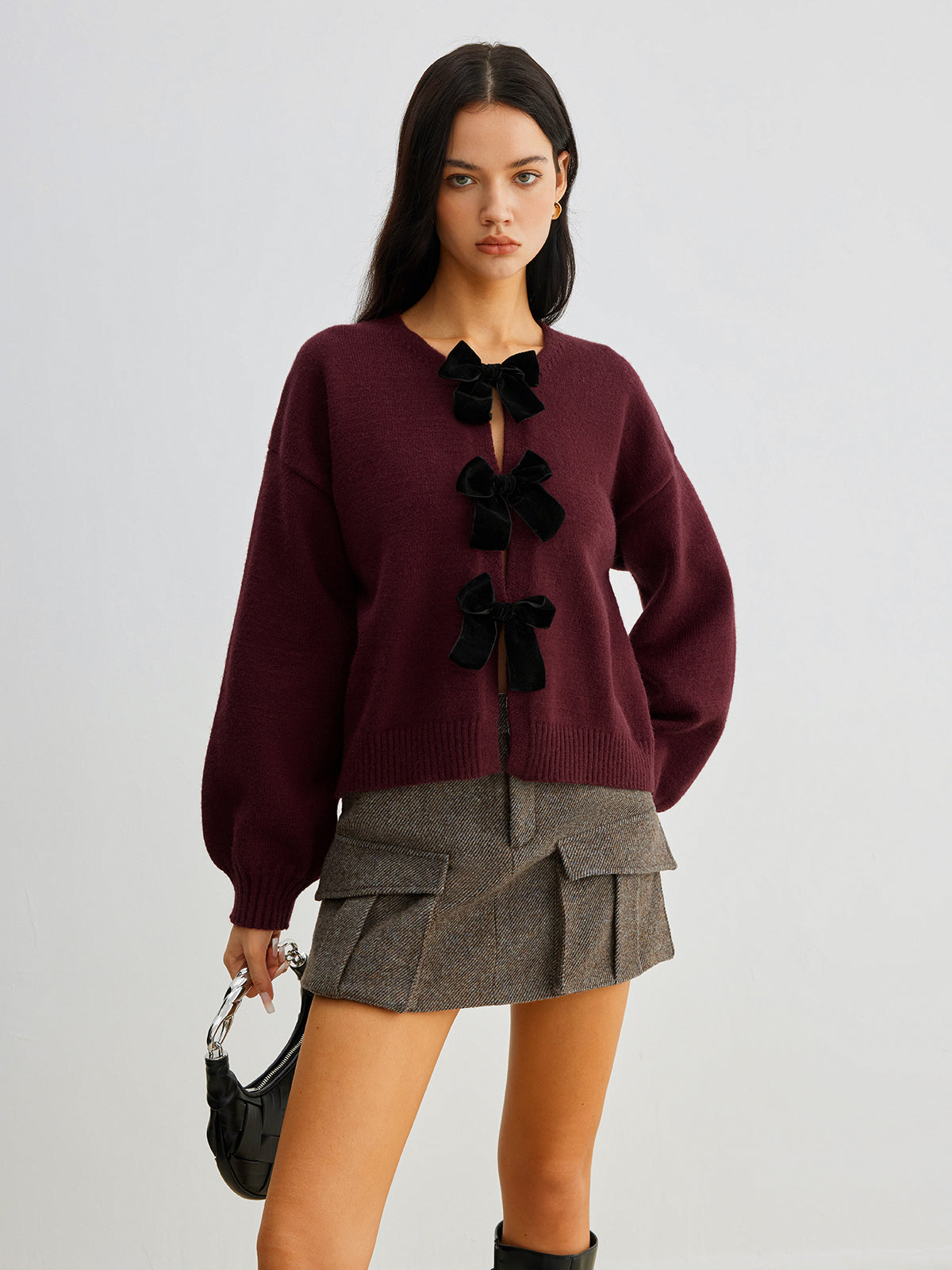 Dames trui met strikdetails en lange mouwen - Valentina Belluci