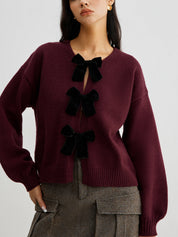 Dames trui met strikdetails en lange mouwen - Valentina Belluci