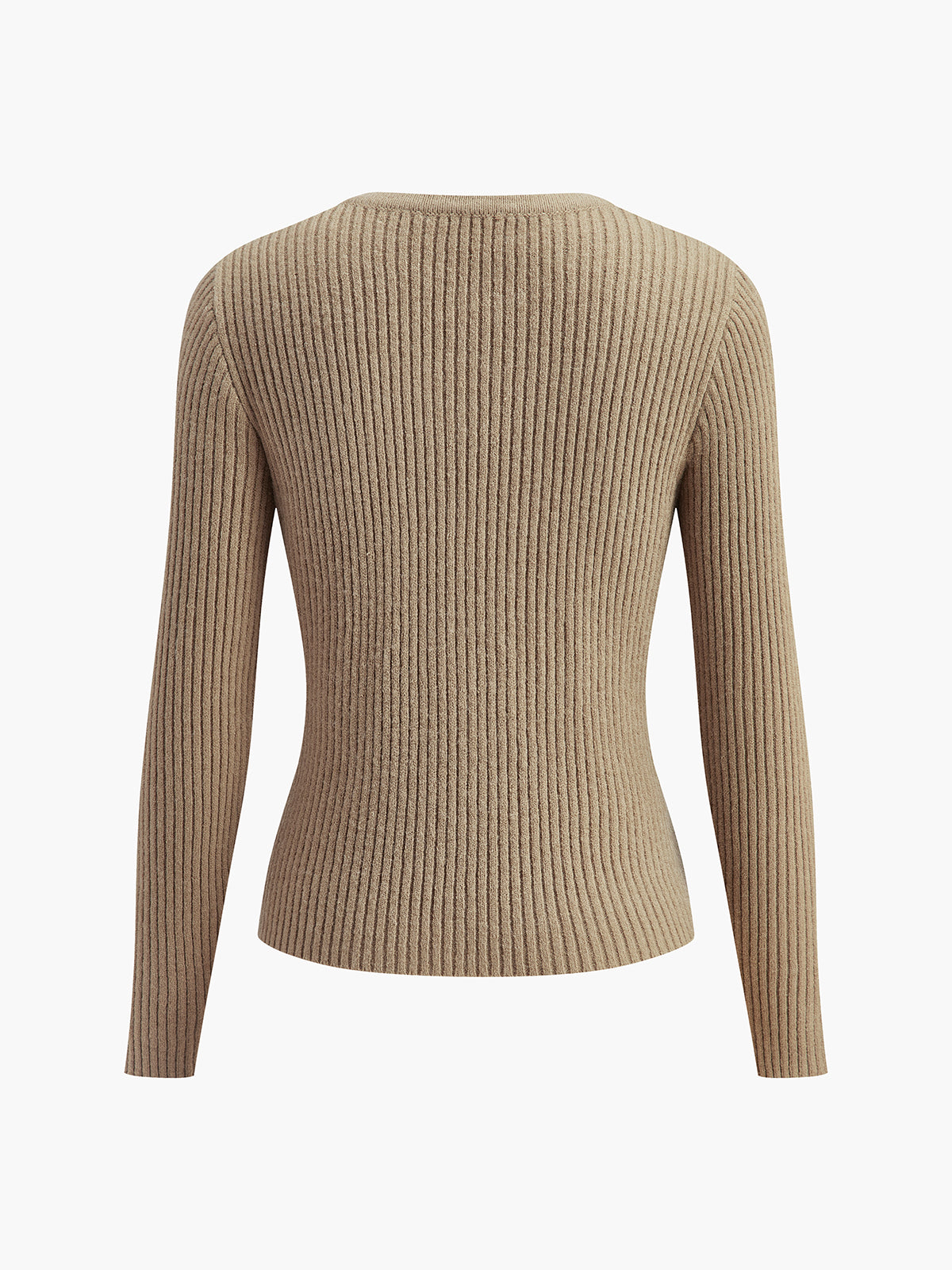 Beige dames fijngebreid vest met knopen en split - Alessia Fiora