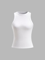 Rib Crop Top Dames Aansluitend - Giulia Fiora