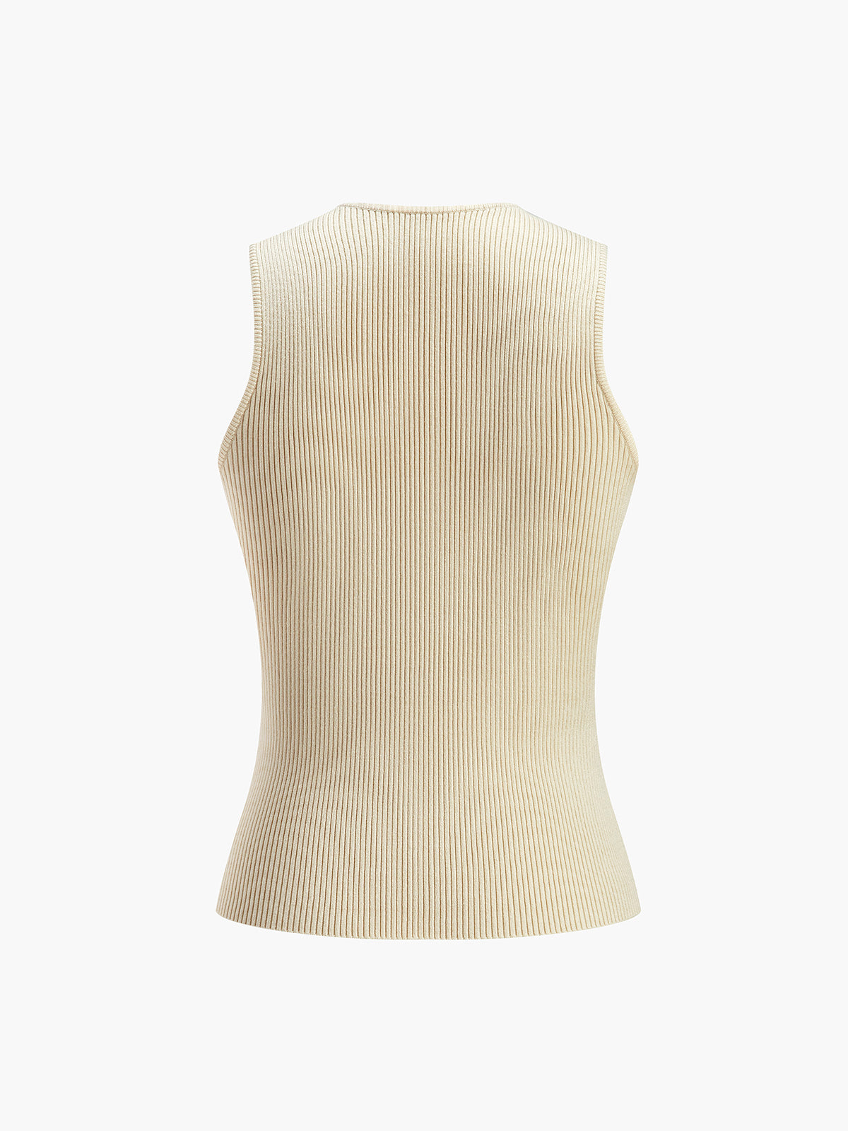 Rio | Dames Slim Fit Basic Tank Top Ribgebreid - Zacht, Elastisch en Tijdloos - Beige / Creme