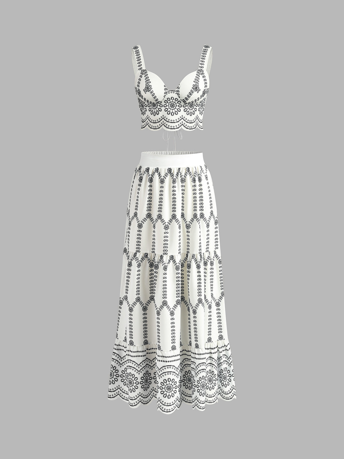Zomer Set Dames met Print Top en Maxi Rok - Giulia Bellamore