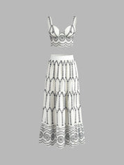 Zomer Set Dames met Print Top en Maxi Rok - Giulia Bellamore
