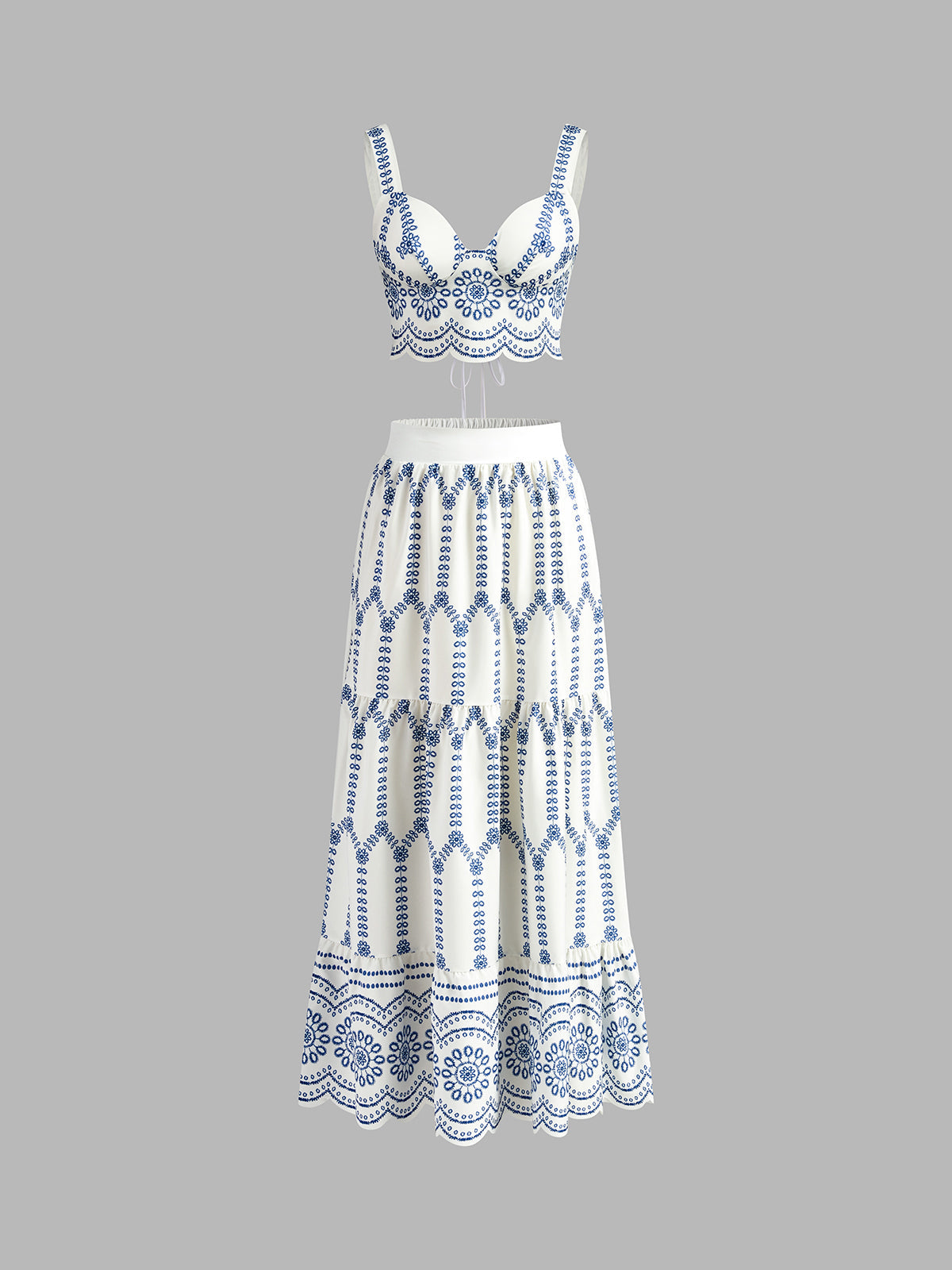 Zomer Set Dames met Print Top en Maxi Rok - Giulia Bellamore