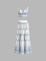 Zomer Set Dames met Print Top en Maxi Rok - Giulia Bellamore
