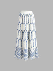 Zomer Set Dames met Print Top en Maxi Rok - Giulia Bellamore
