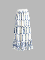 Zomer Set Dames met Print Top en Maxi Rok - Giulia Bellamore