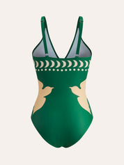 Badpak Dames met Cut-Out en Vogel Print - Alessandra Moretti
