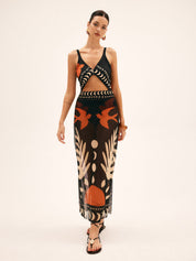 Mesh Maxi Rok Dames met Print - Doorschijnende strand Jurk - Giada Bellamore