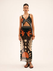 Mesh Maxi Rok Dames met Print - Doorschijnende strand Jurk - Giada Bellamore