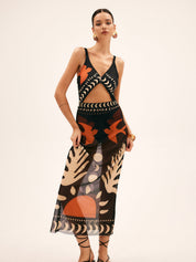 Mesh Maxi Rok Dames met Print - Doorschijnende strand Jurk - Giada Bellamore