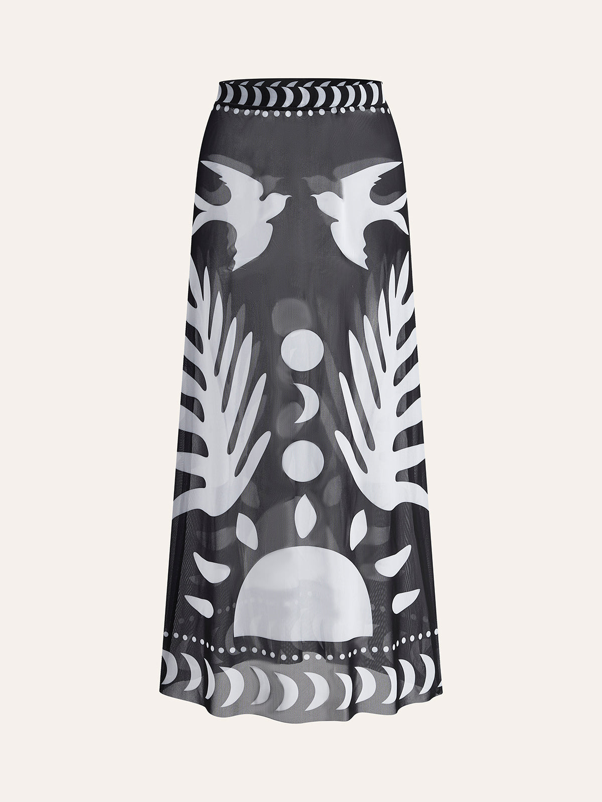 Mesh Maxi Rok Dames met Print - Doorschijnende strand Jurk - Giada Bellamore