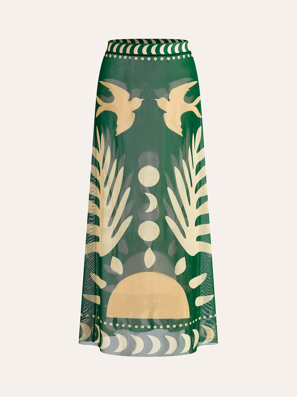 Mesh Maxi Rok Dames met Print - Doorschijnende strand Jurk - Giada Bellamore