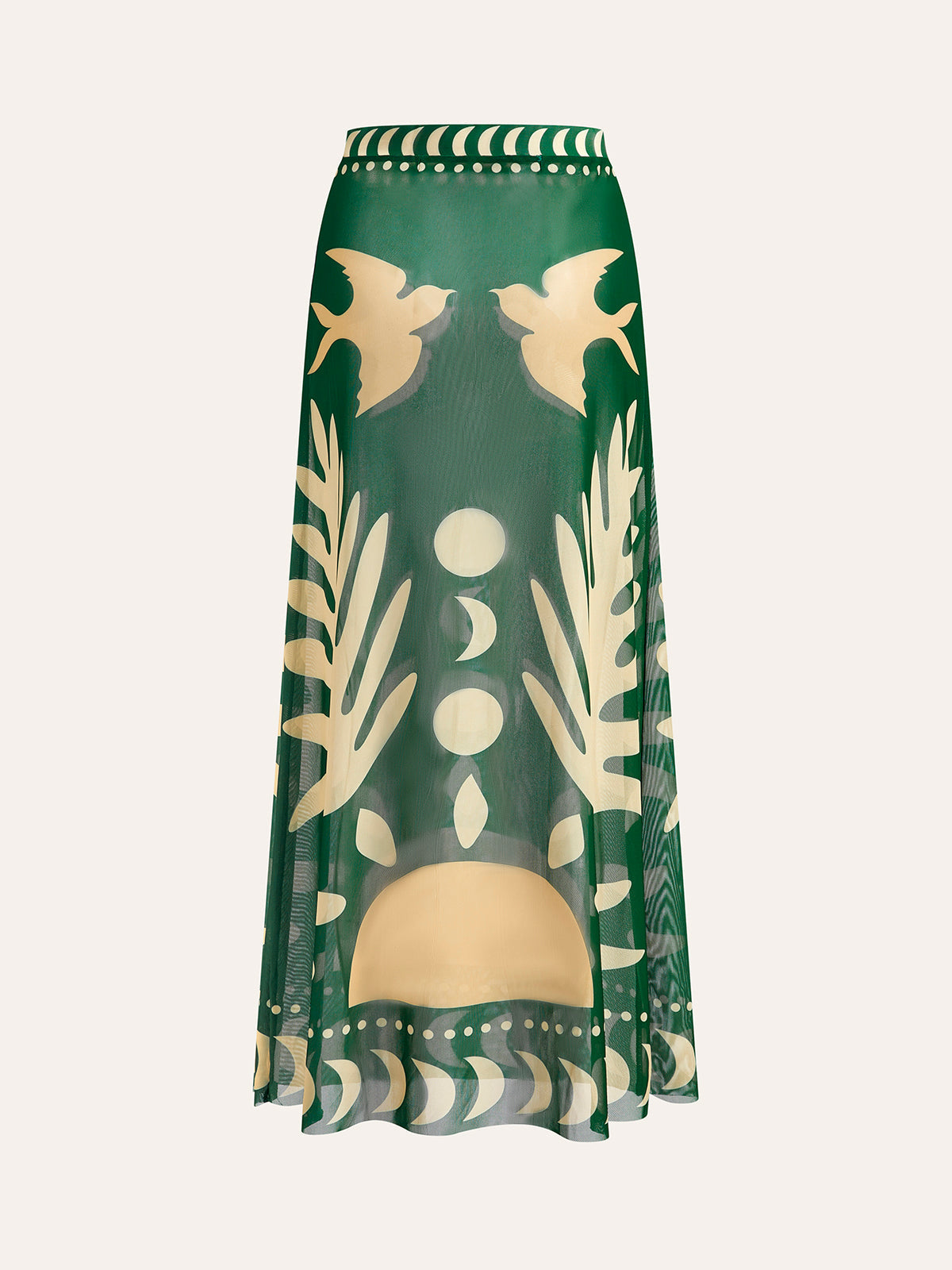 Mesh Maxi Rok Dames met Print - Doorschijnende strand Jurk - Giada Bellamore
