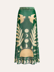Mesh Maxi Rok Dames met Print - Doorschijnende strand Jurk - Giada Bellamore