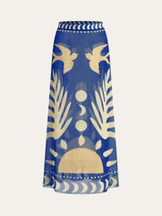Mesh Maxi Rok Dames met Print - Doorschijnende strand Jurk - Giada Bellamore