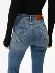 Nikola | High-Waist Bootcut Jeans Dames Slim Fit - Stretch, Slankend en Beenverlengend - Marine Blauw